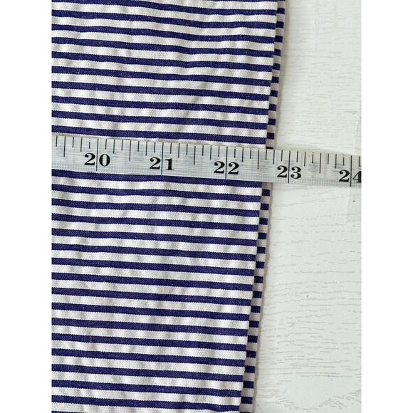 J. Crew Knee Length Pencil Skirt Blue White Seersucker Striped Preppy Summer 2 - Picture 9 of 10